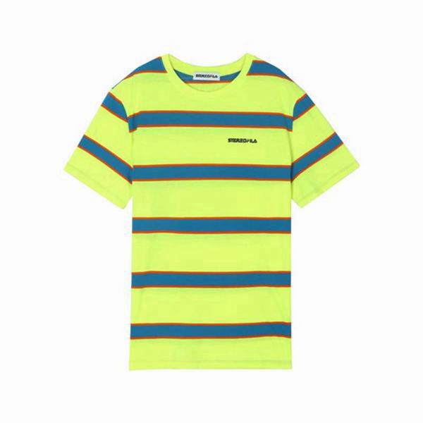 Camisetas Fila Homem Verdes/Azuis - Fila Striped S/S Loja Online Portugal,JPHO-53980